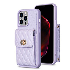 Custodia Silicone Morbida In Pelle Cover BF2 per Apple iPhone 13 Pro Lavanda