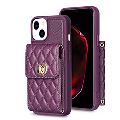 Custodia Silicone Morbida In Pelle Cover BF2 per Apple iPhone 14 Viola