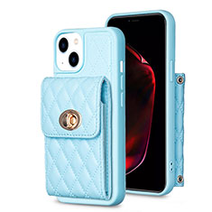 Custodia Silicone Morbida In Pelle Cover BF2 per Apple iPhone 15 Blu