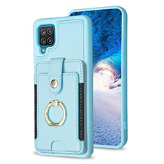 Custodia Silicone Morbida In Pelle Cover BF2 per Samsung Galaxy A12 5G Azzurro