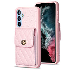 Custodia Silicone Morbida In Pelle Cover BF2 per Samsung Galaxy A54 5G Oro Rosa