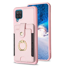 Custodia Silicone Morbida In Pelle Cover BF2 per Samsung Galaxy F12 Oro Rosa