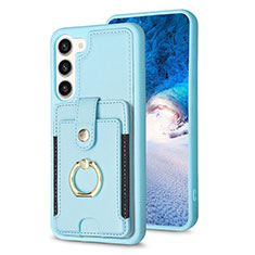 Custodia Silicone Morbida In Pelle Cover BF2 per Samsung Galaxy S23 5G Azzurro