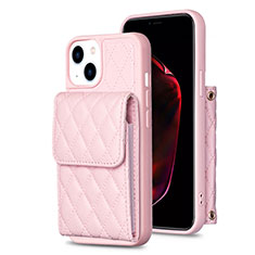 Custodia Silicone Morbida In Pelle Cover BF3 per Apple iPhone 13 Oro Rosa