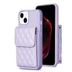 Custodia Silicone Morbida In Pelle Cover BF3 per Apple iPhone 14 Lavanda