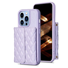 Custodia Silicone Morbida In Pelle Cover BF3 per Apple iPhone 14 Pro Max Lavanda