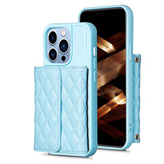 Custodia Silicone Morbida In Pelle Cover BF3 per Apple iPhone 16 Pro Blu