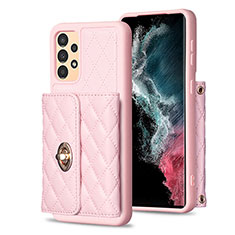 Custodia Silicone Morbida In Pelle Cover BF3 per Samsung Galaxy A13 4G Oro Rosa