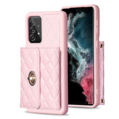 Custodia Silicone Morbida In Pelle Cover BF3 per Samsung Galaxy A52 4G Oro Rosa