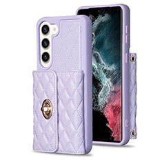 Custodia Silicone Morbida In Pelle Cover BF3 per Samsung Galaxy S22 5G Lavanda