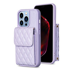 Custodia Silicone Morbida In Pelle Cover BF4 per Apple iPhone 14 Pro Lavanda