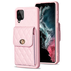 Custodia Silicone Morbida In Pelle Cover BF4 per Samsung Galaxy A12 5G Oro Rosa