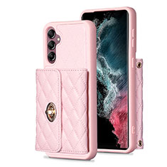 Custodia Silicone Morbida In Pelle Cover BF4 per Samsung Galaxy A14 4G Oro Rosa