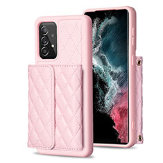 Custodia Silicone Morbida In Pelle Cover BF4 per Samsung Galaxy A52s 5G Oro Rosa