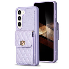 Custodia Silicone Morbida In Pelle Cover BF4 per Samsung Galaxy S25 5G Lavanda