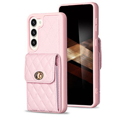 Custodia Silicone Morbida In Pelle Cover BF4 per Samsung Galaxy S25 5G Oro Rosa