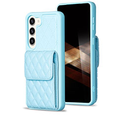 Custodia Silicone Morbida In Pelle Cover BF5 per Samsung Galaxy S25 5G Azzurro