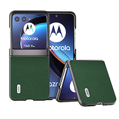 Custodia Silicone Morbida In Pelle Cover BH3 per Motorola Moto Razr 40 Ultra 5G Verde