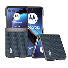 Custodia Silicone Morbida In Pelle Cover BH4 per Motorola Moto Razr 40 Ultra 5G Blu