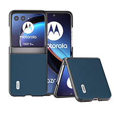 Custodia Silicone Morbida In Pelle Cover BH5 per Motorola Moto Razr 40 Ultra 5G Blu