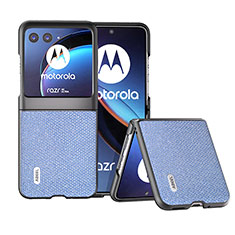 Custodia Silicone Morbida In Pelle Cover BH6 per Motorola Moto Razr 40 Ultra 5G Blu