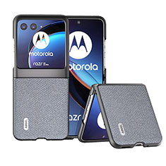 Custodia Silicone Morbida In Pelle Cover BH6 per Motorola Moto Razr 40 Ultra 5G Grigio Scuro