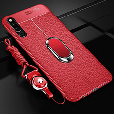 Custodia Silicone Morbida In Pelle Cover con Magnetico Anello Supporto A01 per Huawei Honor Magic 2 Rosso