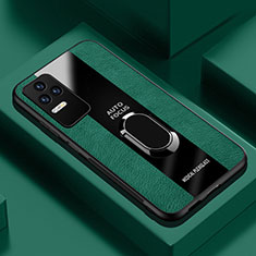 Custodia Silicone Morbida In Pelle Cover con Magnetico Anello Supporto PB1 per Xiaomi Poco F4 5G Verde