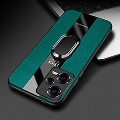 Custodia Silicone Morbida In Pelle Cover con Magnetico Anello Supporto PB1 per Xiaomi Poco X5 5G Verde