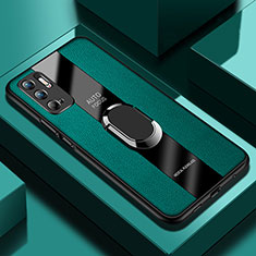 Custodia Silicone Morbida In Pelle Cover con Magnetico Anello Supporto PB1 per Xiaomi Redmi Note 10 5G Verde