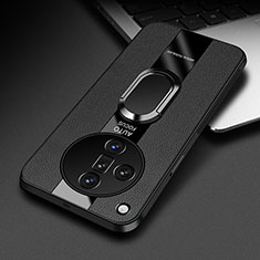 Custodia Silicone Morbida In Pelle Cover con Magnetico Anello Supporto PB2 per Oppo Find X7 Ultra 5G Nero