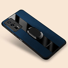 Custodia Silicone Morbida In Pelle Cover con Magnetico Anello Supporto PB2 per Xiaomi Poco F5 Pro 5G Blu