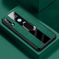 Custodia Silicone Morbida In Pelle Cover con Magnetico Anello Supporto per Huawei Enjoy 10 Plus Verde