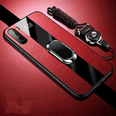 Custodia Silicone Morbida In Pelle Cover con Magnetico Anello Supporto per Huawei Mate 40 Lite 5G Rosso