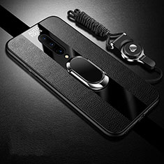 Custodia Silicone Morbida In Pelle Cover con Magnetico Anello Supporto per OnePlus 8 Nero