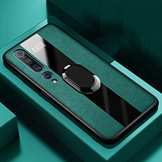 Custodia Silicone Morbida In Pelle Cover con Magnetico Anello Supporto per Xiaomi Mi 10 Pro Verde