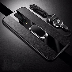 Custodia Silicone Morbida In Pelle Cover con Magnetico Anello Supporto per Xiaomi Redmi K30i 5G Nero