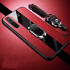 Custodia Silicone Morbida In Pelle Cover con Magnetico Anello Supporto S01 per Oppo K5 Rosso