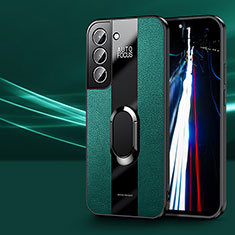 Custodia Silicone Morbida In Pelle Cover con Magnetico Anello Supporto S03 per Samsung Galaxy S21 Plus 5G Verde