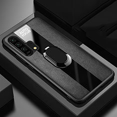 Custodia Silicone Morbida In Pelle Cover con Magnetico Anello Supporto T01 per Huawei Honor 20 Pro Nero