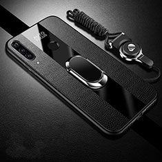 Custodia Silicone Morbida In Pelle Cover con Magnetico Anello Supporto T02 per Huawei Honor 10i Nero