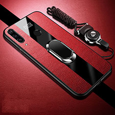 Custodia Silicone Morbida In Pelle Cover con Magnetico Anello Supporto T02 per Huawei Honor 20 Lite Rosso