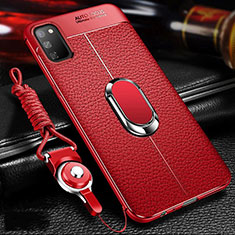 Custodia Silicone Morbida In Pelle Cover con Magnetico Anello Supporto T02 per Huawei Honor V30 Pro 5G Rosso