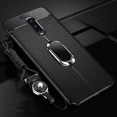 Custodia Silicone Morbida In Pelle Cover con Magnetico Anello Supporto T02 per Oppo R17 Pro Nero