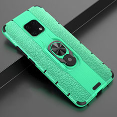 Custodia Silicone Morbida In Pelle Cover con Magnetico Anello Supporto T04 per Huawei Mate 20 Pro Verde