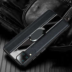 Custodia Silicone Morbida In Pelle Cover con Magnetico Anello Supporto T04 per Huawei P40 Lite Nero