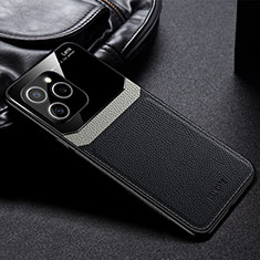 Custodia Silicone Morbida In Pelle Cover con Magnetico FL1 per Huawei Honor 60 SE 5G Nero