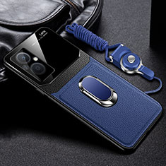 Custodia Silicone Morbida In Pelle Cover con Magnetico FL1 per Oppo F21s Pro 5G Blu