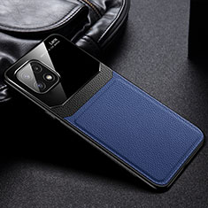 Custodia Silicone Morbida In Pelle Cover con Magnetico FL1 per Samsung Galaxy A22s 5G Blu