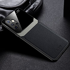 Custodia Silicone Morbida In Pelle Cover con Magnetico FL1 per Samsung Galaxy A32 4G Nero